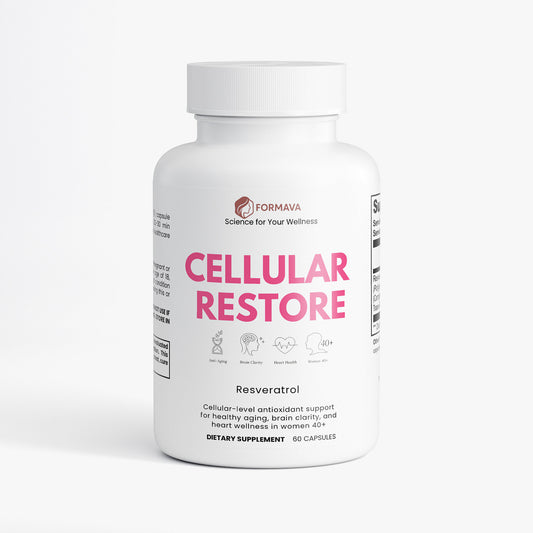 CELLULAR RESTORE Anti-Aging • Brain & Heart Support • Metabolic Balance for Women 40+  Powered by High-Potency Resveratrol